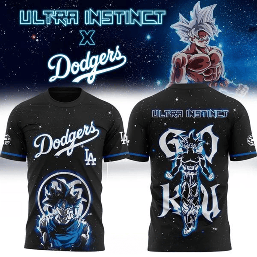 Goku Ultra Instinct x Los Angeles Dodgers 2025 Special T-Shirt Dad Fathers Day Gifts-1