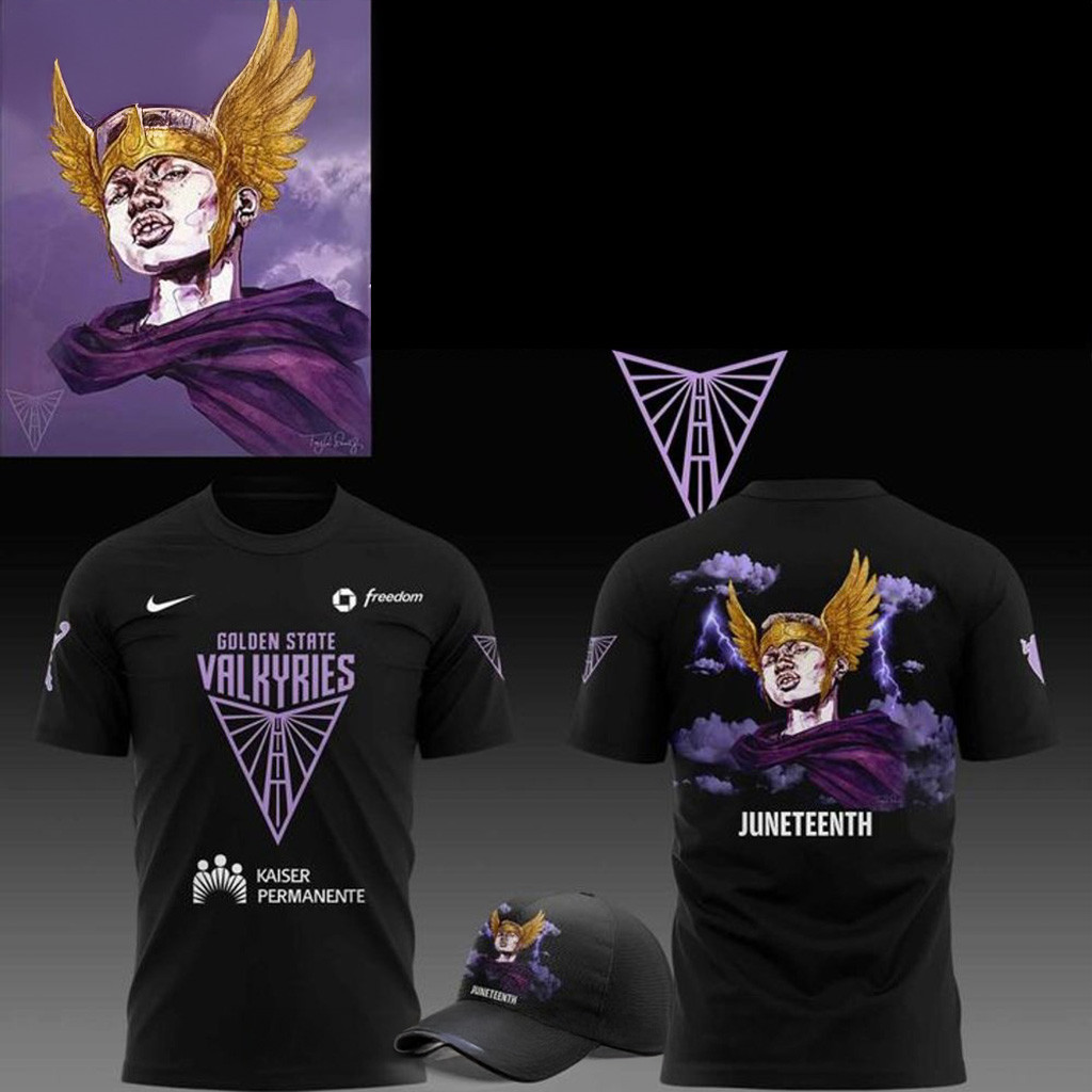 Golden State Valkyries x Juneteenth 2025 T-Shirt Valkyries Merch Gifts For Father-1