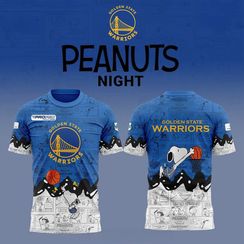 Golden State Warriors Anniversary Of Peanuts Special T-Shirt Warriors Merch Father's Day Gifts-1