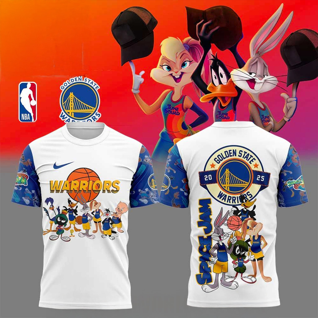 Golden State Warriors X Space Jam T-Shirt Warriors Merch Fans Gifts-1