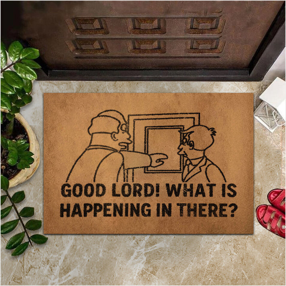 Good Lord What Is Happening In There Doormat Good Lord Doormat Funny Front Door Mats-1