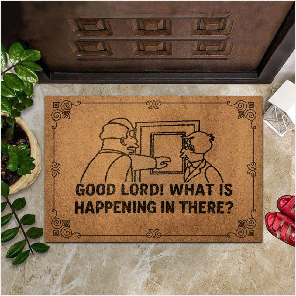 Good Lord What Is Happening In There Doormat Good Lord Doormat Funny Welcome Mat Gifts For Fans-1