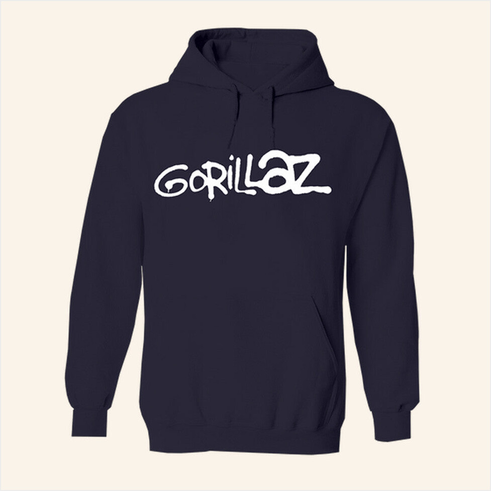 Gorillaz Merch 25 Graffiti Logo Navy Hoodie Birthday Gift Ideas For Him Gifts For Best Friend-1