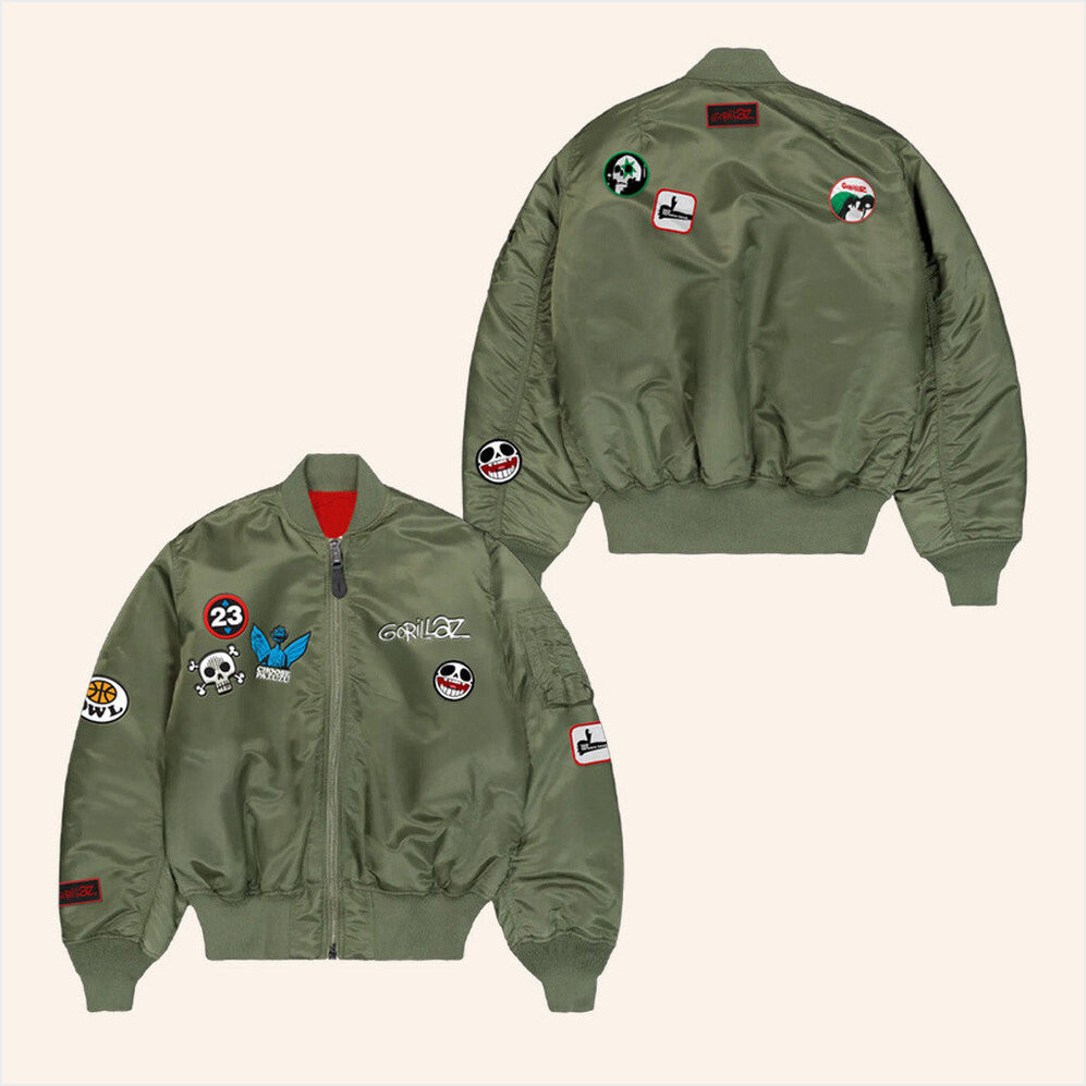 Gorillaz Merch 25 HOK Gorillaz Bomber Jacket Birthday Gift Ideas For Friends Gifts For Friends-1