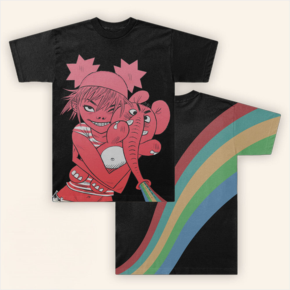 Gorillaz Merch 25 Rainbow Elephant T-Shirt Birthday Gifts For Girlfriend Gifts For BFF-1