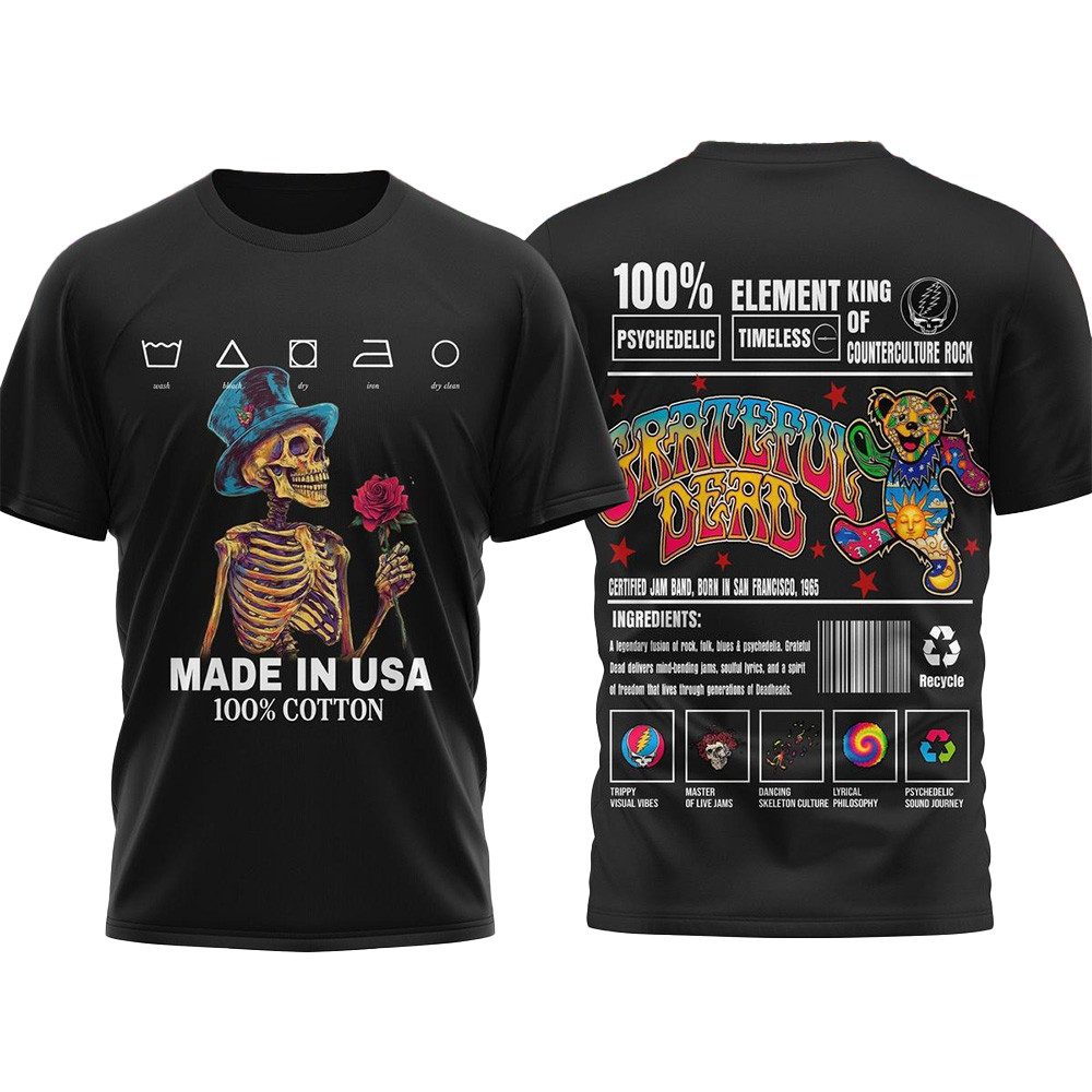 Grateful Dead Element King Of Counterculture Rock 2025 T-Shirt Grateful Dead Merch Fans Gifts-1