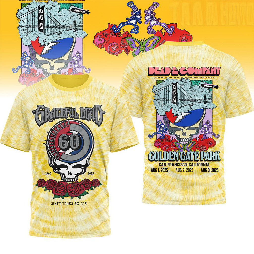 Grateful Dead Golden Gate Park 60 Years T Shirt-1