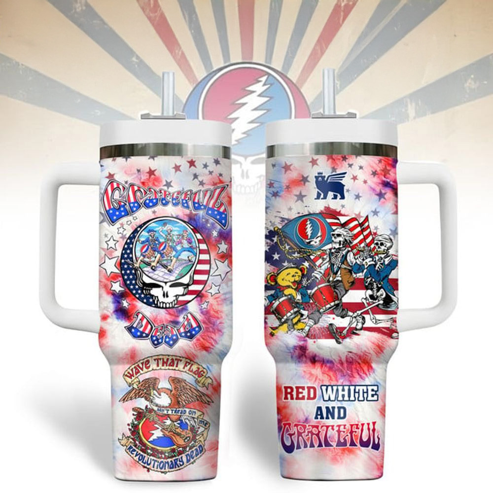 Grateful Dead Independence Day 2025 Red White And Grateful Stanley Tumbler Grateful Dead Merch-1