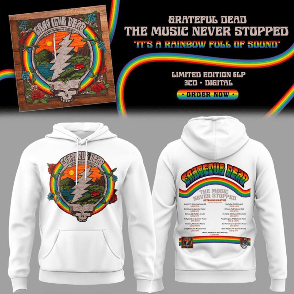 Grateful Dead The Music Never Stopped Hoodie Grateful Dead Merch Great Father's Day Gifts-1