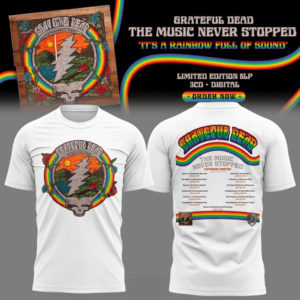 Grateful Dead The Music Never Stopped T-Shirt Grateful Dead Merch Father's Day Gifts-1