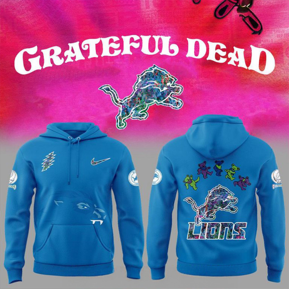 Grateful Dead x Detroit Lions Psychedelic Groove Special Hoodie Grateful Dead Merch Gift For Dad-1