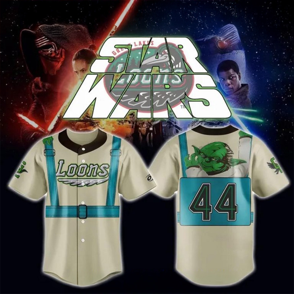 Great Lakes Loons Game Worn Star Wars Special Baseball Jersey Loons Merch Husband Gifts-1