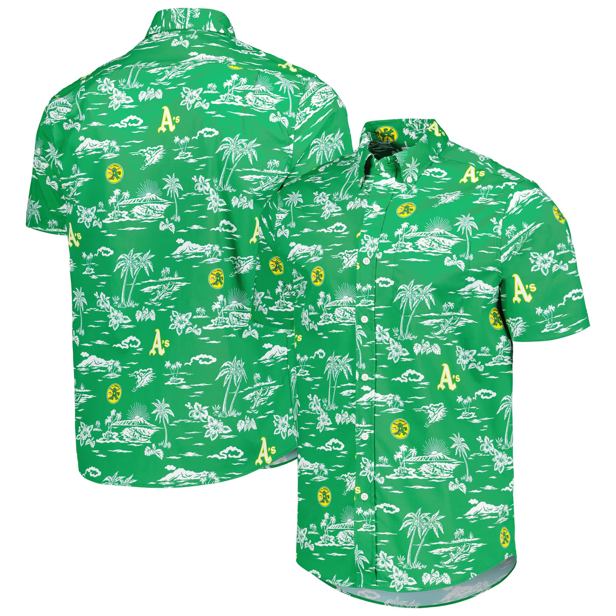 Green Athletics Hawaiian Shirt Sports Aloha Shirt Father's Day Gifts For Husband-1