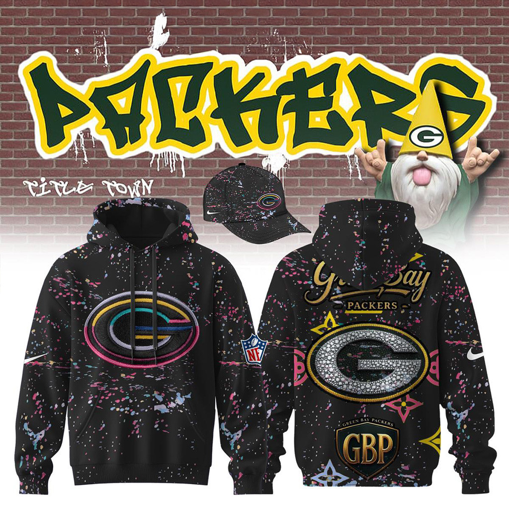 Green Bay Packers Crucial Catch 2025 Black Hoodie Green Bay Packers Merch Fans Gifts-1