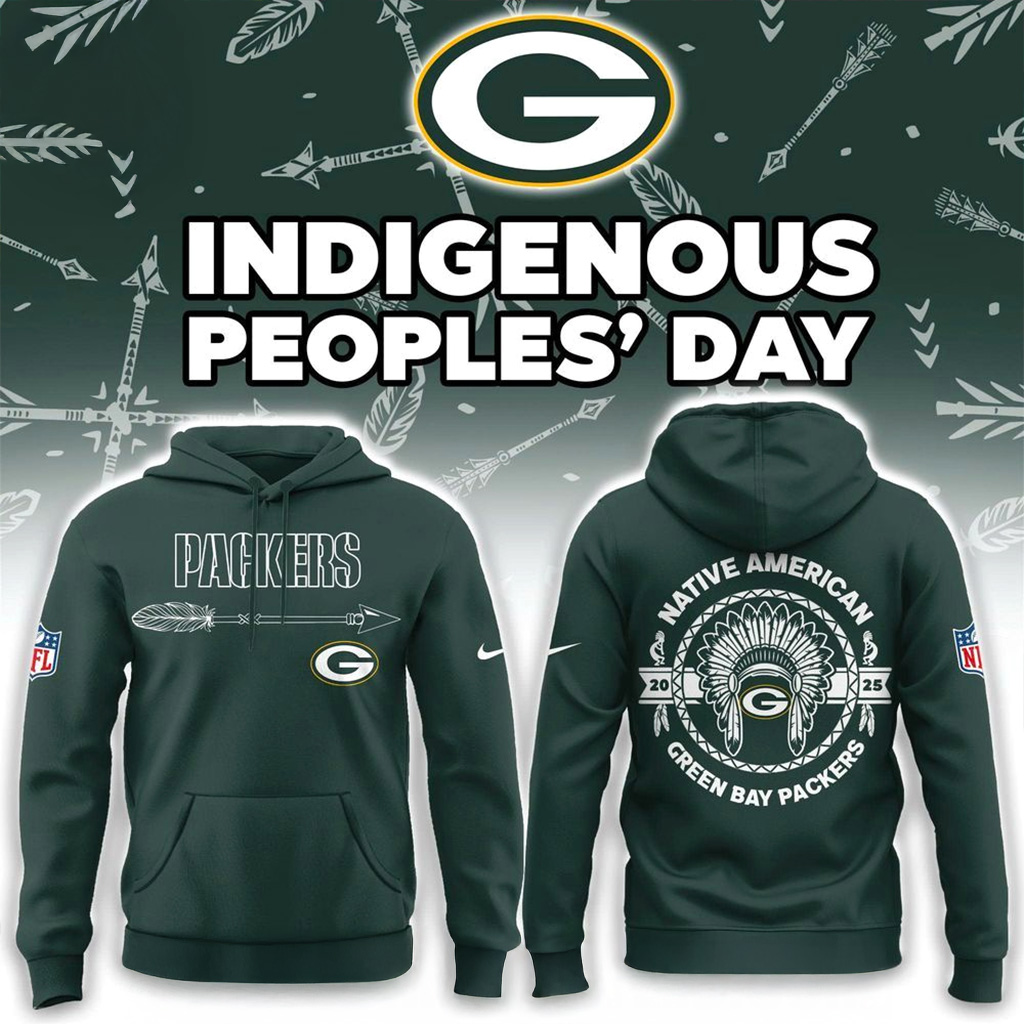 Green Bay Packers Indigenous Peoples Day 2025 Hoodie Packers Merch Best Christmas Gifts For Fans-1