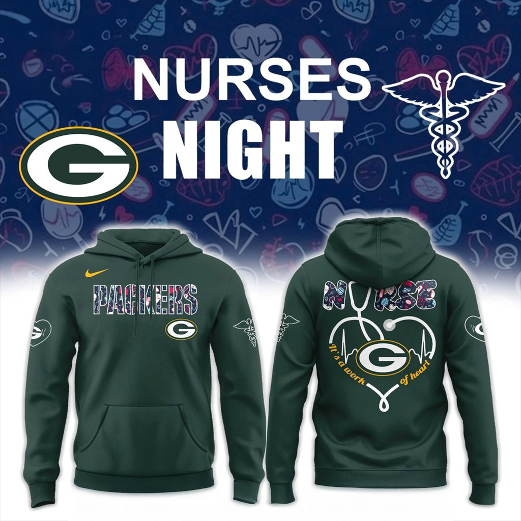Green Bay Packers Nurses Night Hoodie Green Bay Packers Merch Football Fan Gift Ideas-1