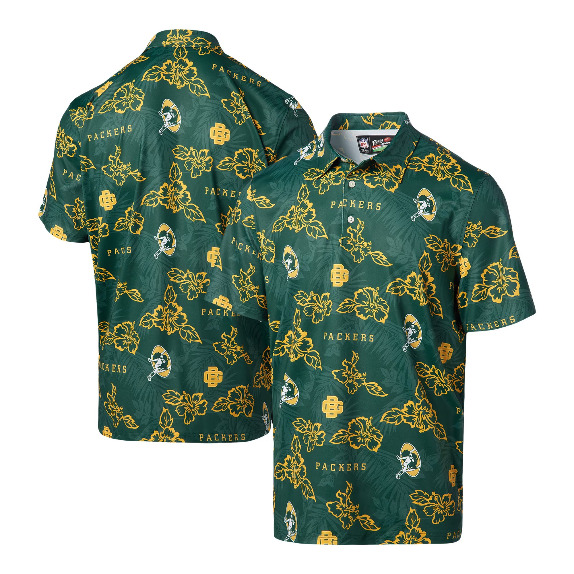 Green Bay Packers Polo Shirt NFL Aloha Shirt Father's Day Gifts For Football Lovers-1
