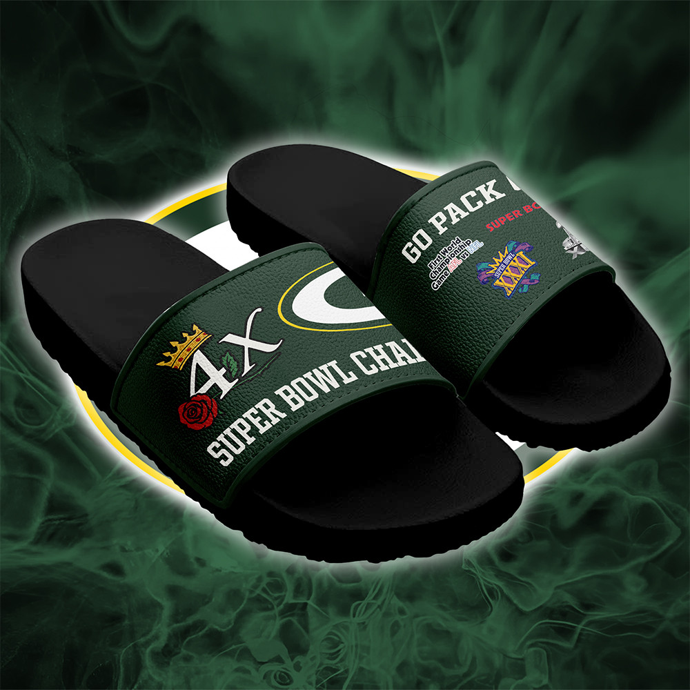 Green Bay Packers Slide Sandals Presents For Football Lovers-1