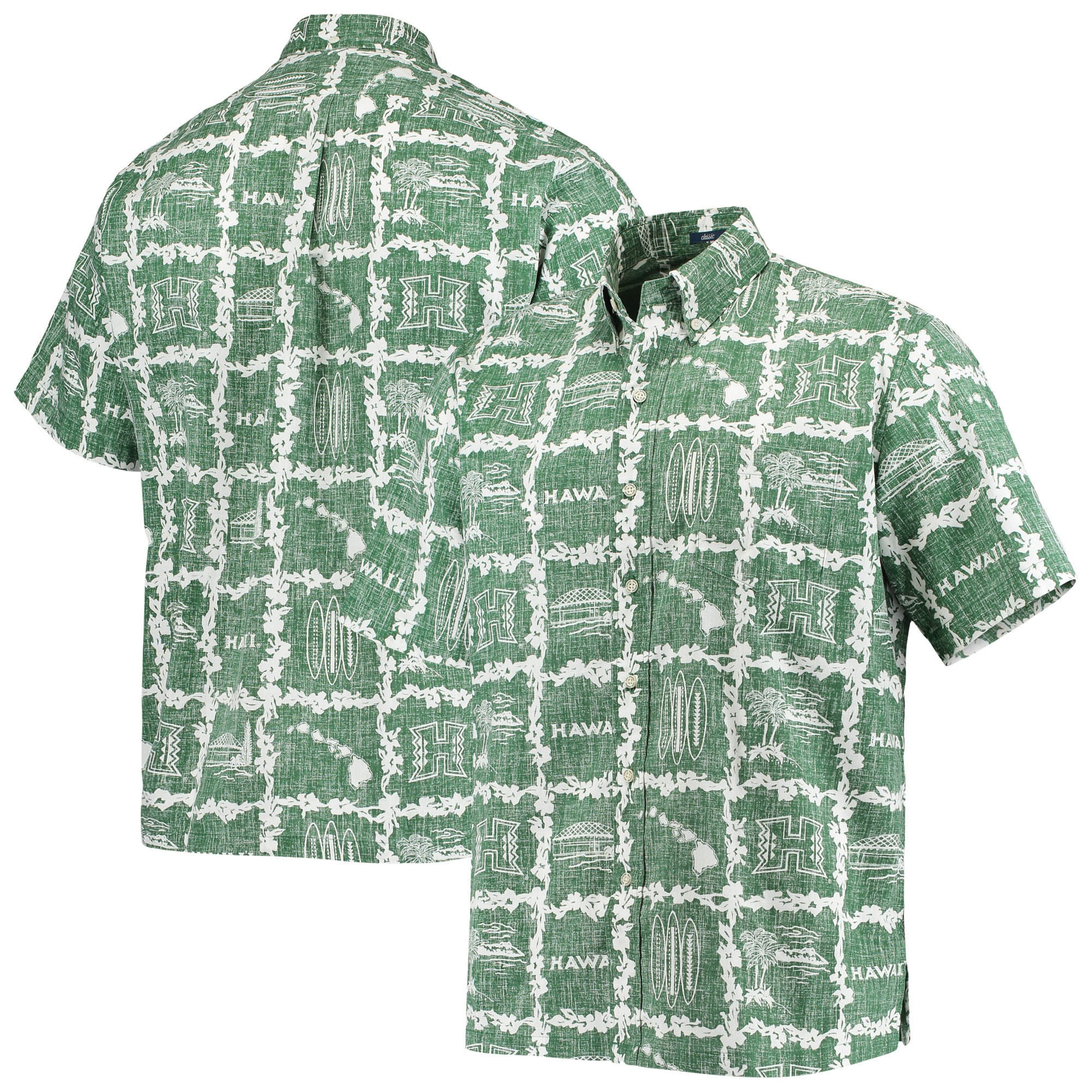 Green Hawaii Rainbow Warriors Polo Shirt NCAA Aloha Shirt Fathers Day Presents-1