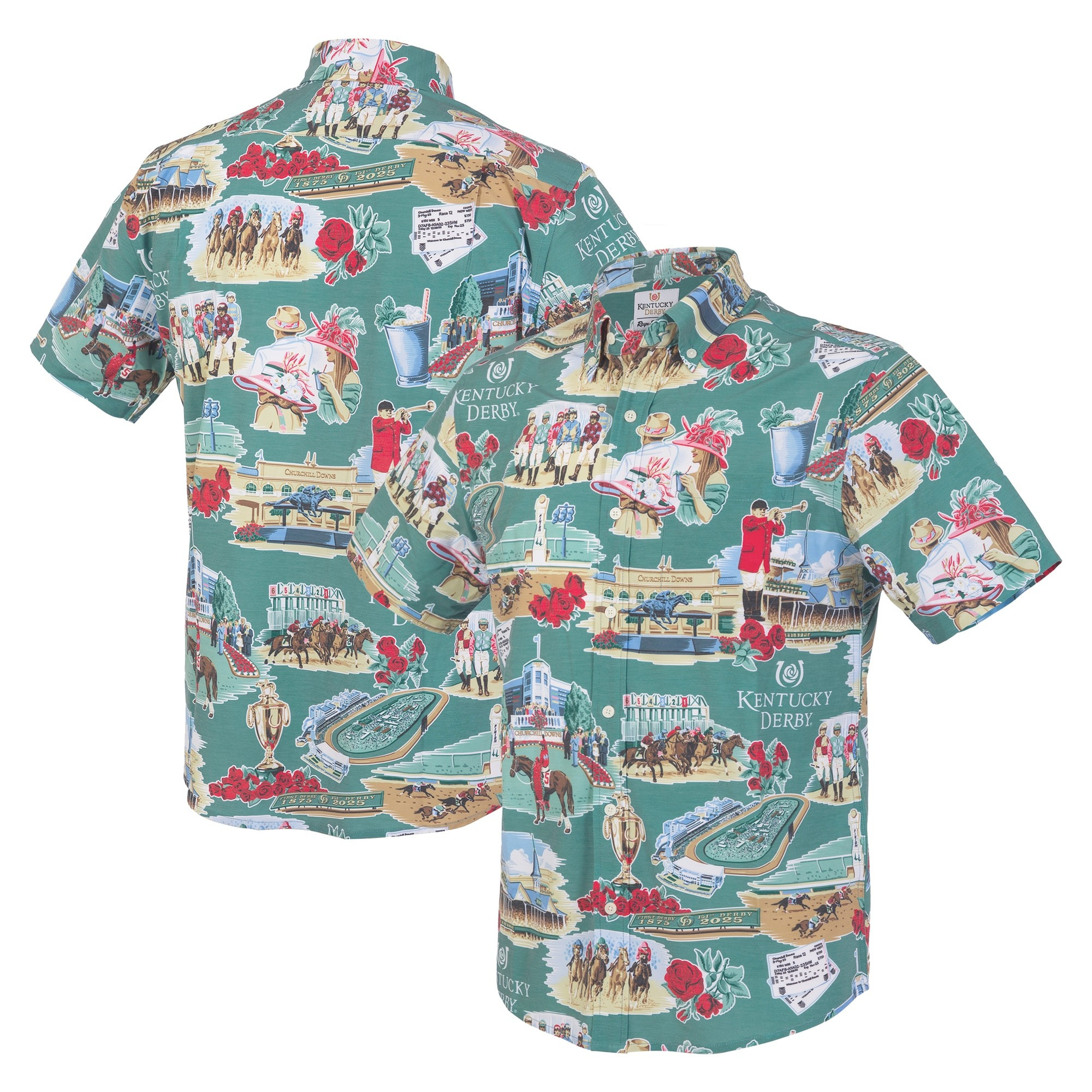 Green Kentucky Derby Hawaiian Shirt Aloha Shirt First Fathers Day Gift-1
