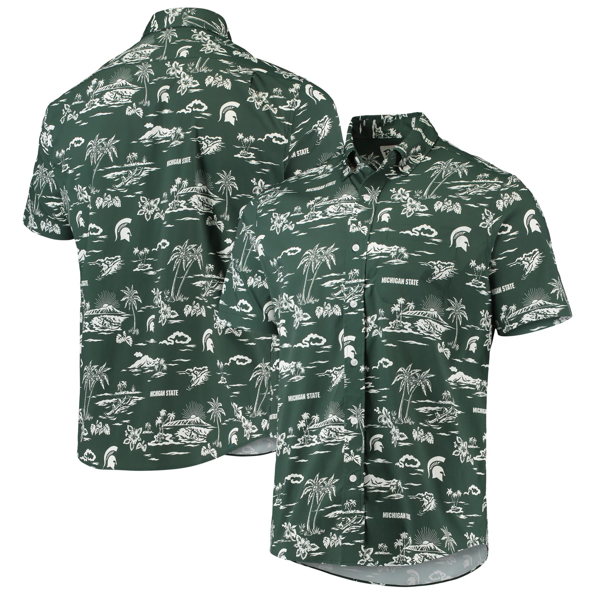 Green Michigan State Spartans Hawaiian Shirt NCAA Aloha Shirt Best Gifts For Dad-1