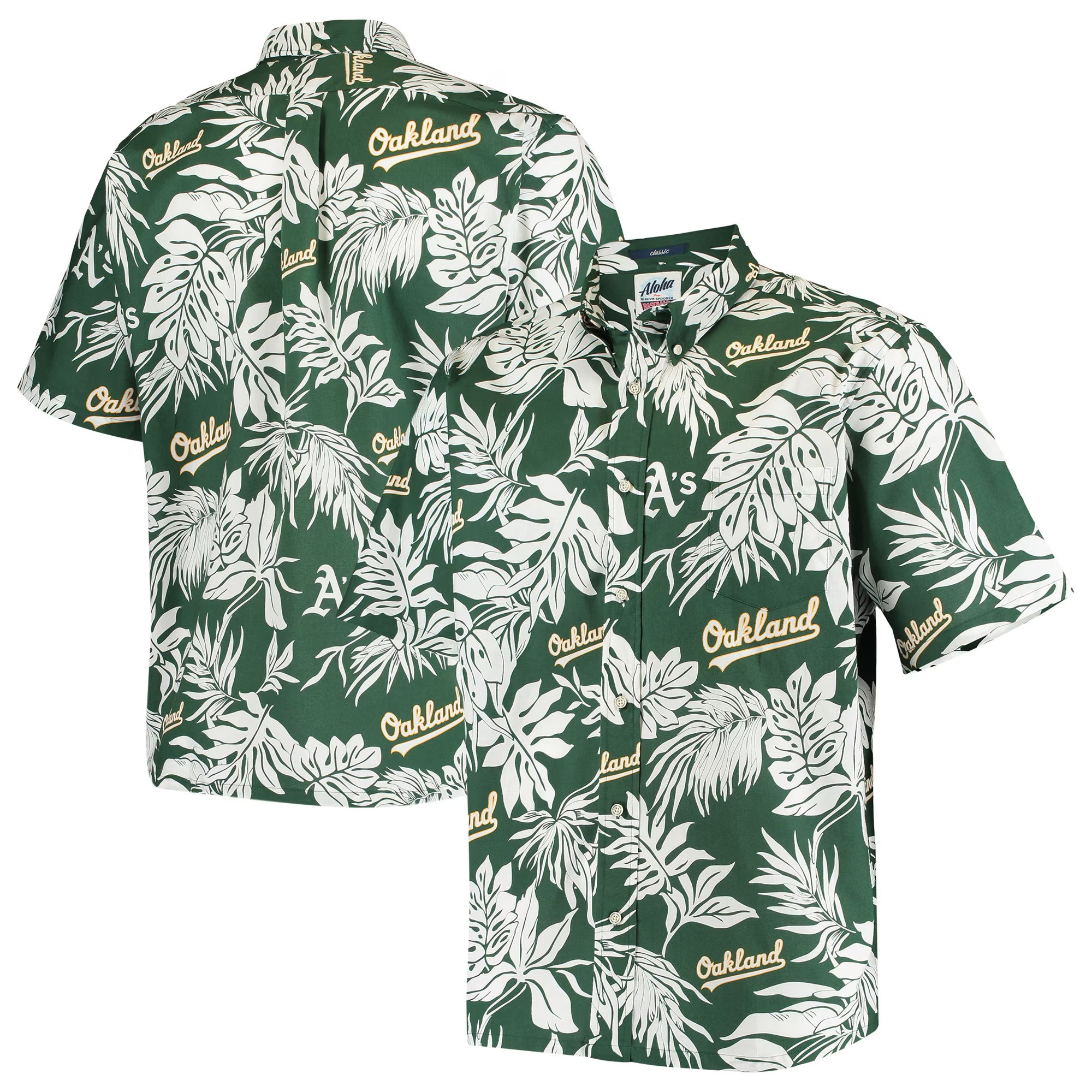Green Oakland Athletics Hawaiian Shirt MLB Aloha Shirt Good Fathers Day Gifts For Baseball Fans-1