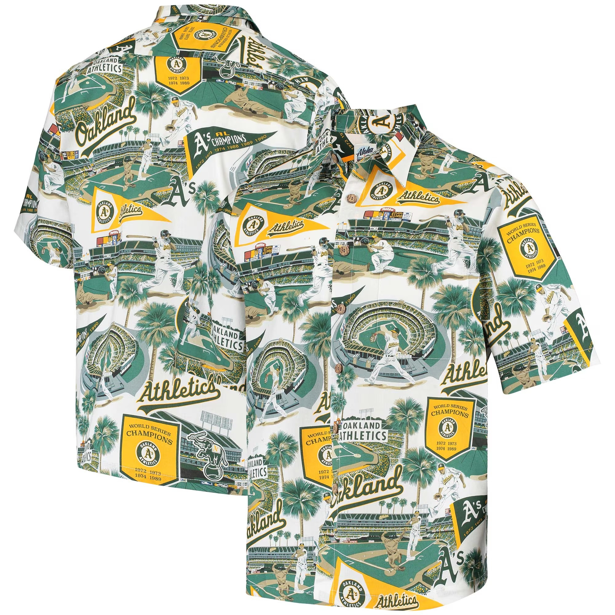 Green Oakland Athletics Hawaiian Shirt MLB Aloha Shirt Unique Gifts For Dad-1