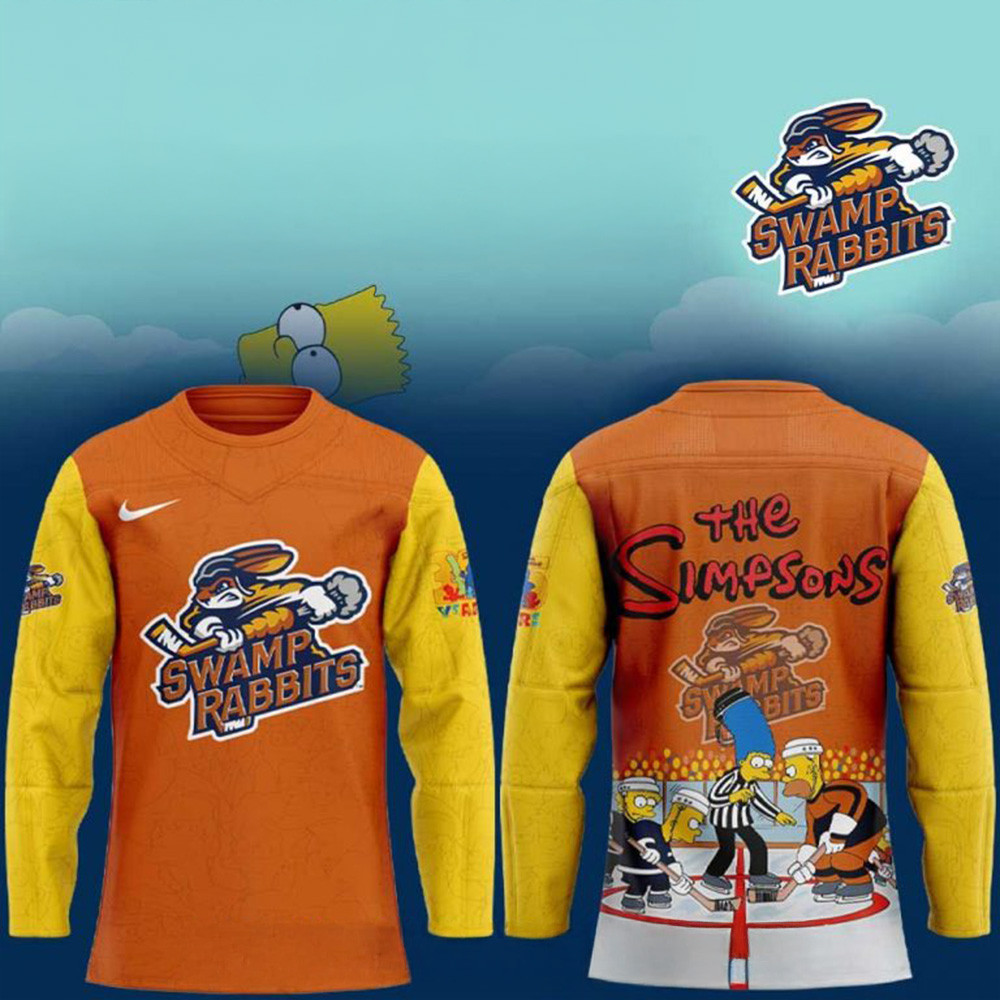 Greenville Swamp Rabbits x 35th The Simpsons Long Sleeve Shirt First Fathers Day Gift Ideas-1