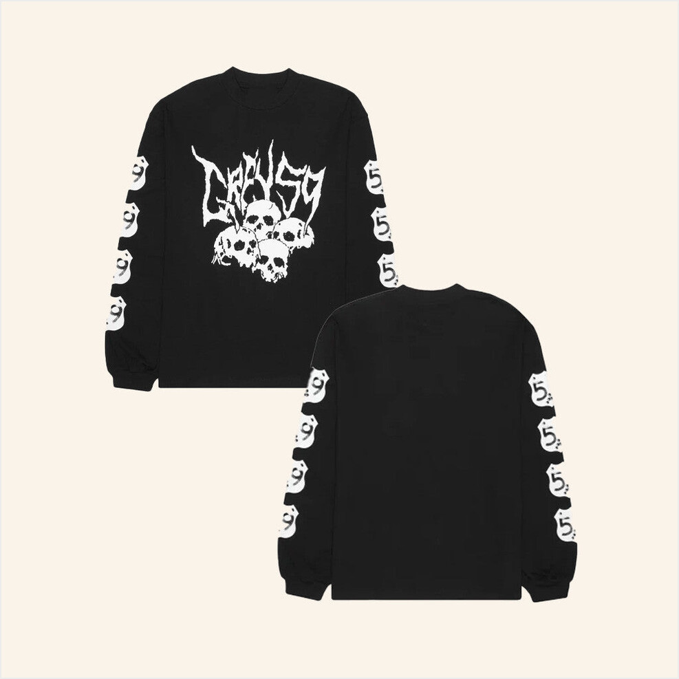 Grey59 Merch G59 Merch Black Skull Long Sleeve T-Shirt Husband Gifts Birthday Gifts For Besties-1