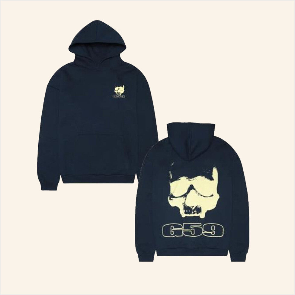 Grey59 Merch G59 Merch Navy Skull Hoodie Gifts For Dad Birthday Gifts For BFF-1