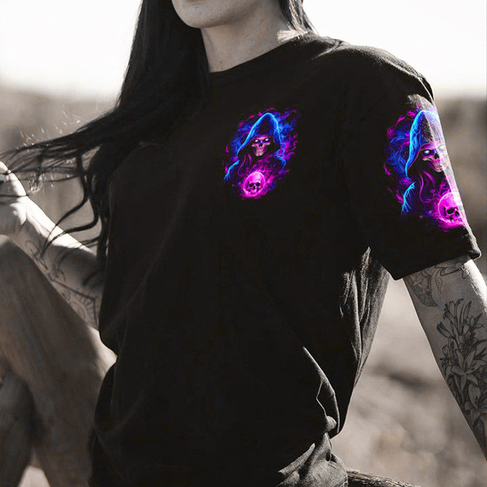 Grim Reaper The Moon Made Me Do It Shirt Horror Tee Shirts Best Halloween Gifts-1