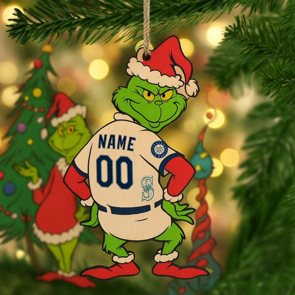Grinch Athletics Christmas Ornament Custom Name And Number Holiday Gift For Fans 2025-1