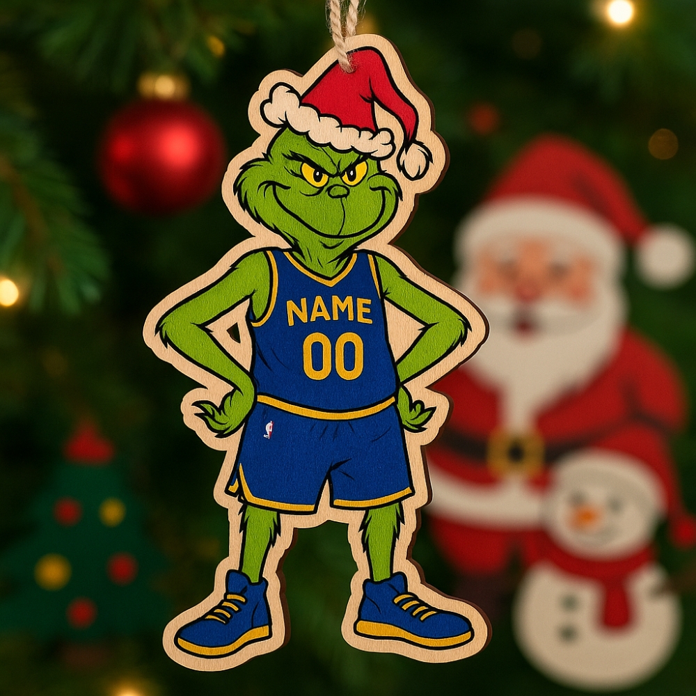 Grinch Nba Golden State Warriors Ornament Personalized Christmas Holiday Decor 2025-1