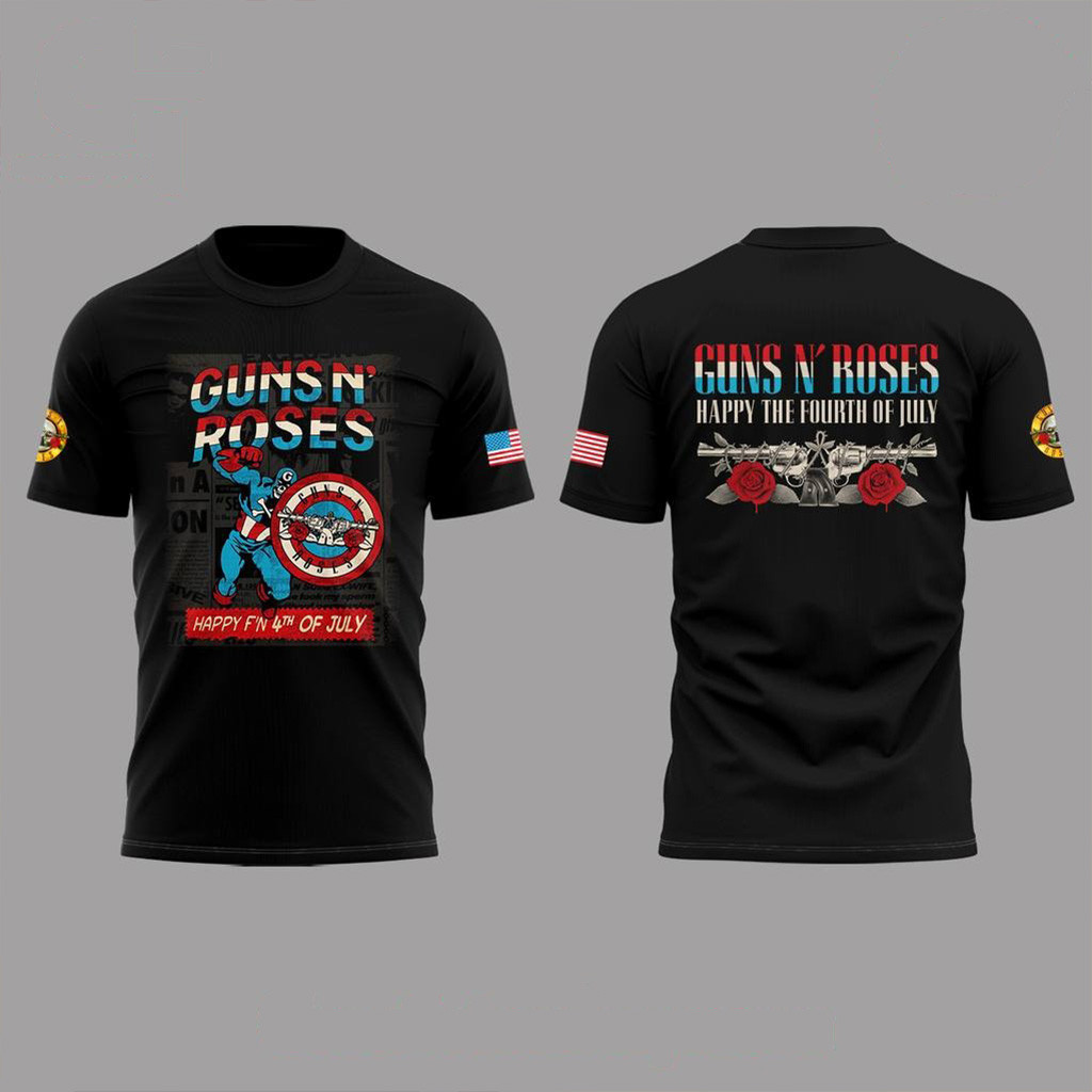 Guns N' Roses Fourth of July Special T-Shirt Guns N' Roses Merch Gifts For Father-1 Guns N' Roses Fourth of July Special T-Shirt Guns N' Roses Merch Gifts For Father-1