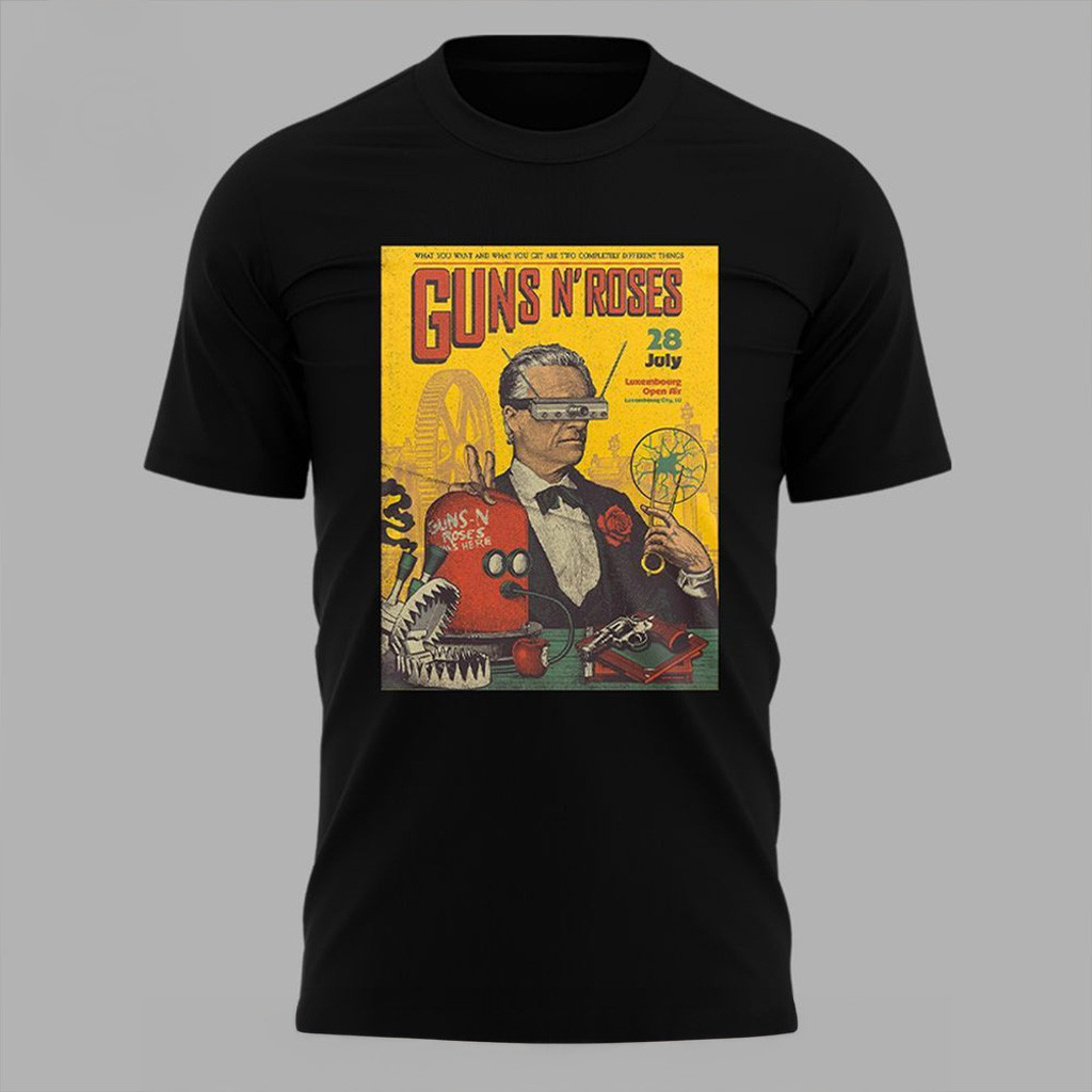 Guns N Roses World Tour To Luxembourg 2025 Tshirt-1 Guns N Roses World Tour To Luxembourg 2025 Tshirt-1