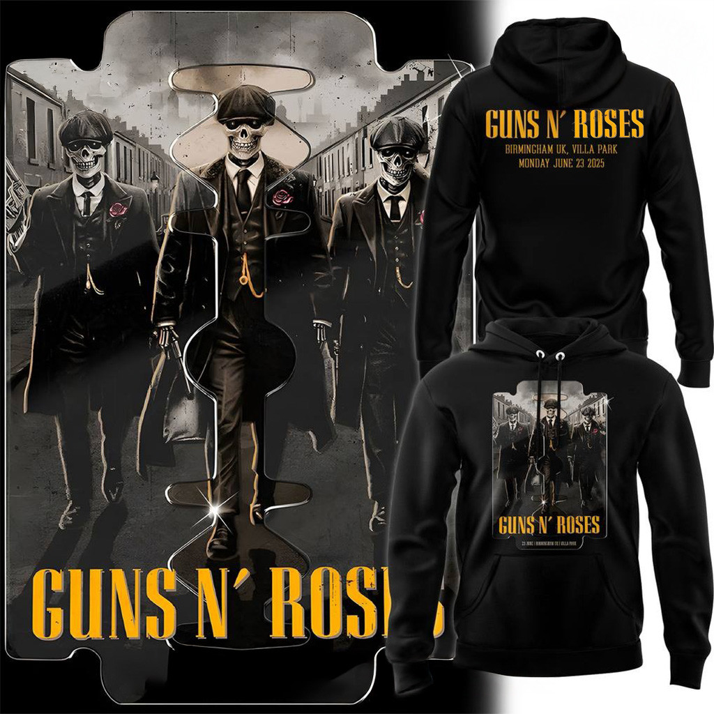 Guns N Roses World Tour to Birmingham 2025 Special Hoodie Guns N Roses Merch Dad Gifts-1