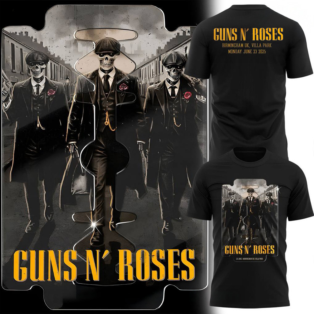 Guns N Roses World Tour to Birmingham 2025 Special T-Shirt Guns N Roses Merch Dad Gifts-1