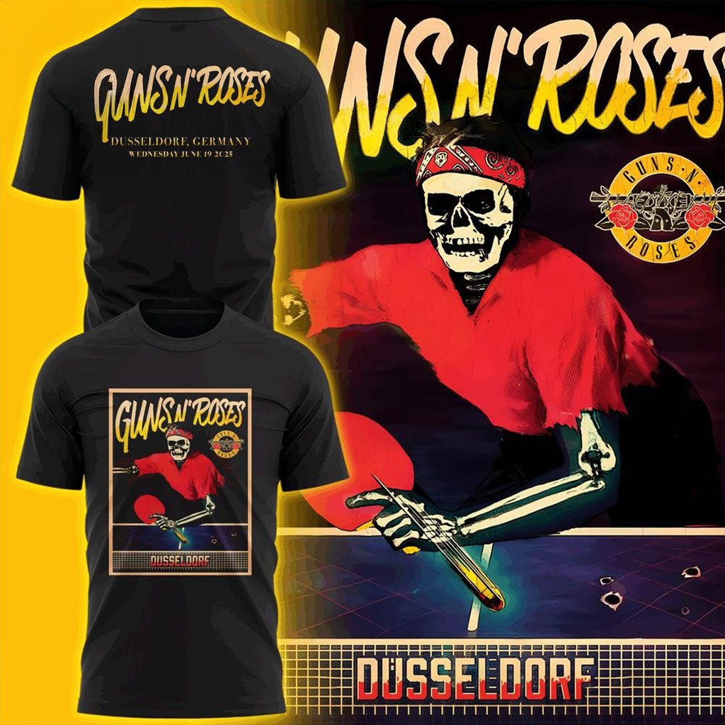 Guns N Roses World Tour to Dusseldorf 2025 T-Shirt Guns N Roses Merch Gifts For Fans-1 Guns N Roses World Tour to Dusseldorf 2025 T-Shirt Guns N Roses Merch Gifts For Fans-1