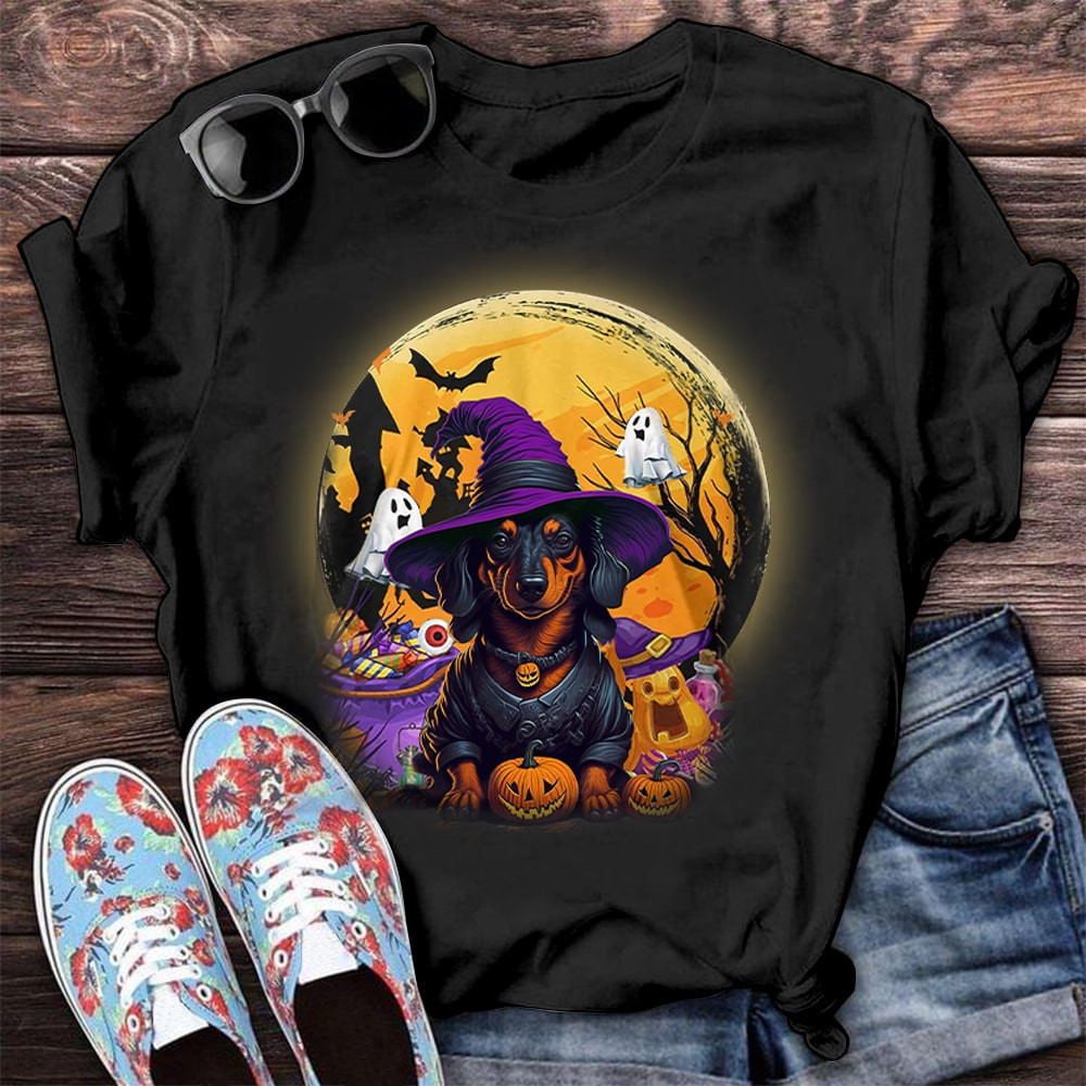 Halloween Dachshund T-Shirt Dog Lovers Halloween Shirts For Adults Gift Ideas-1