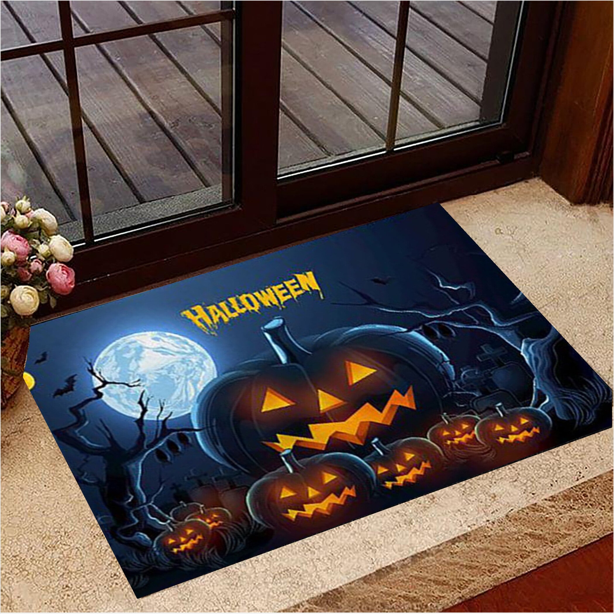 Halloween Doormat Pumpkin Halloween Front Door Mat Home Decorations Indoor Gifts For Friends-1