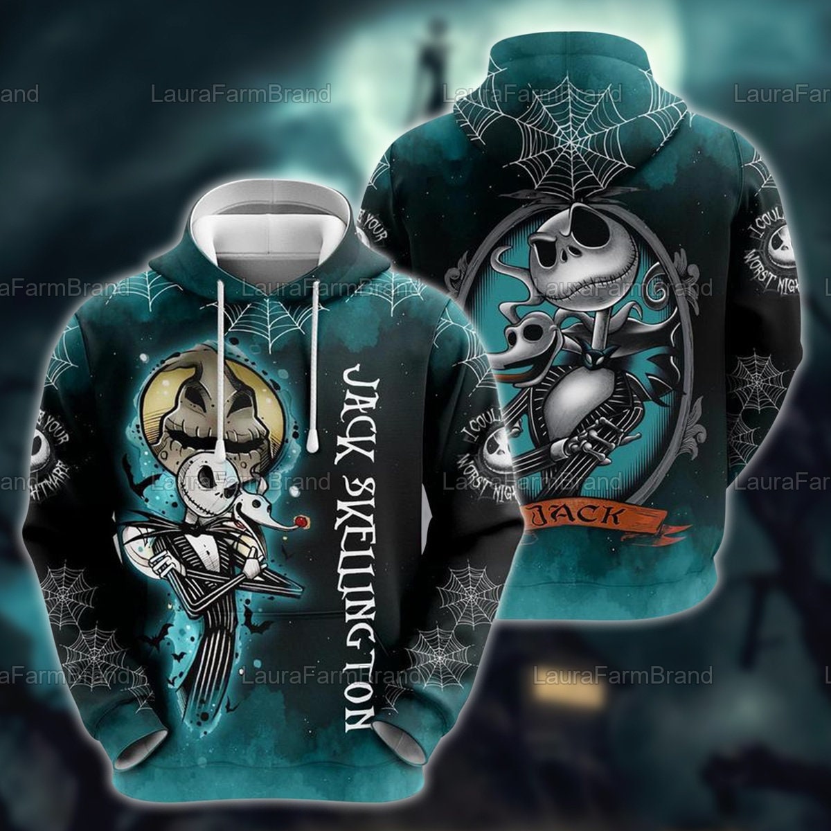 Halloween Hoodie Jack Skellington Hoodie The Nightmare 3D Hoodie-1