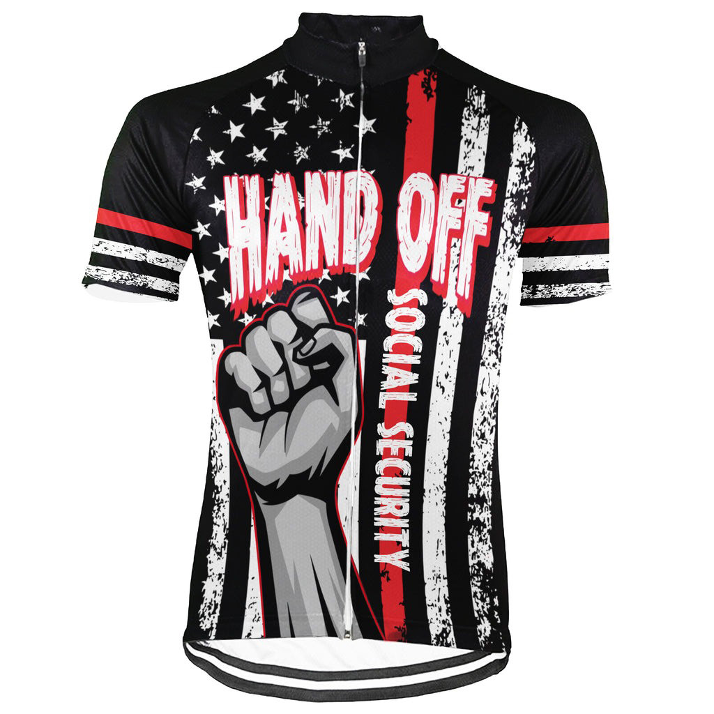 Hand Off Social Security Short Sleeve Cycling Jersey Presents For Bike Enthusiasts-1