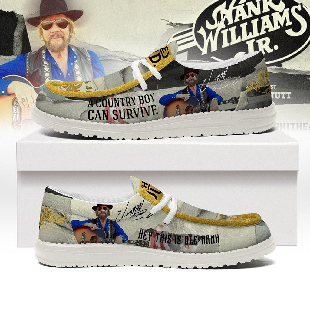 Hank Williams JR A Country Boy Can Survive Hey Dude Shoes Hank Williams Merch Fans Gifts-1