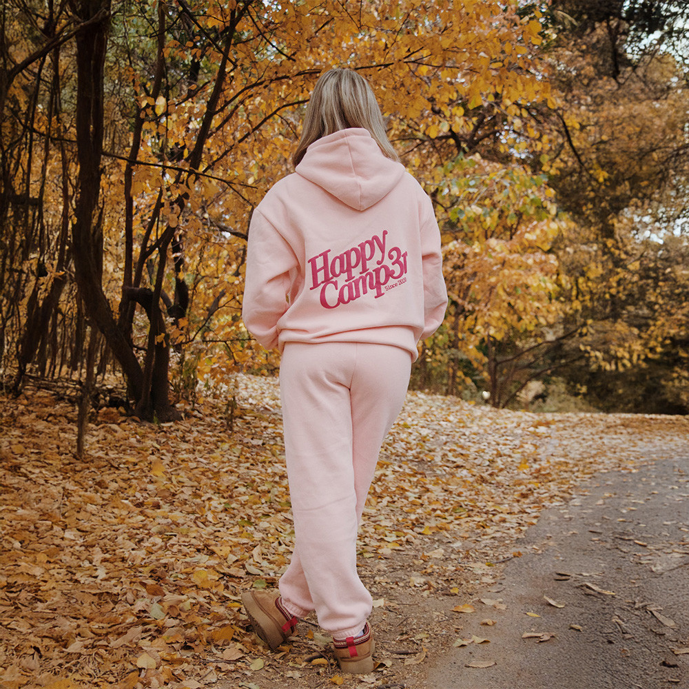 Happy Camper Pink Hoodie Happy Camper Sweatshirt Mother's Day Gifts 2025-1