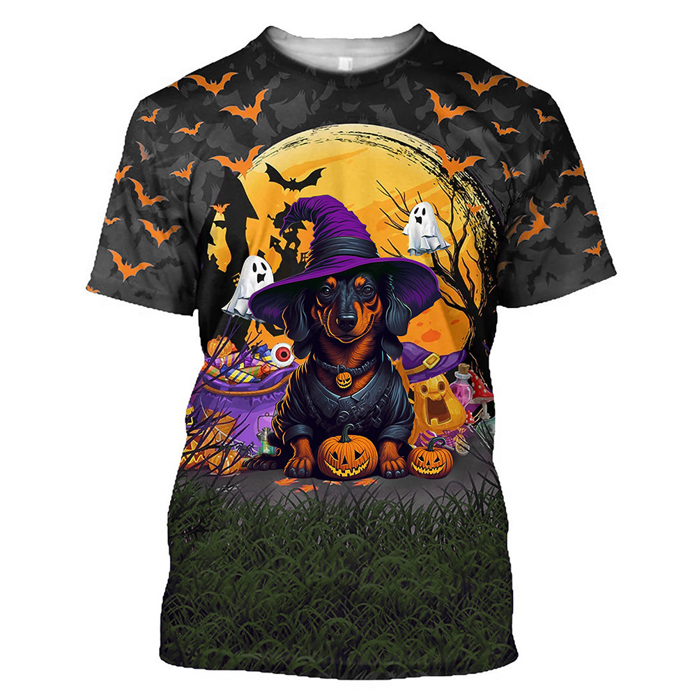 Happy Halloween Dachshund T-Shirt Cute Halloween Shirts Gifts For Dog Lovers-1