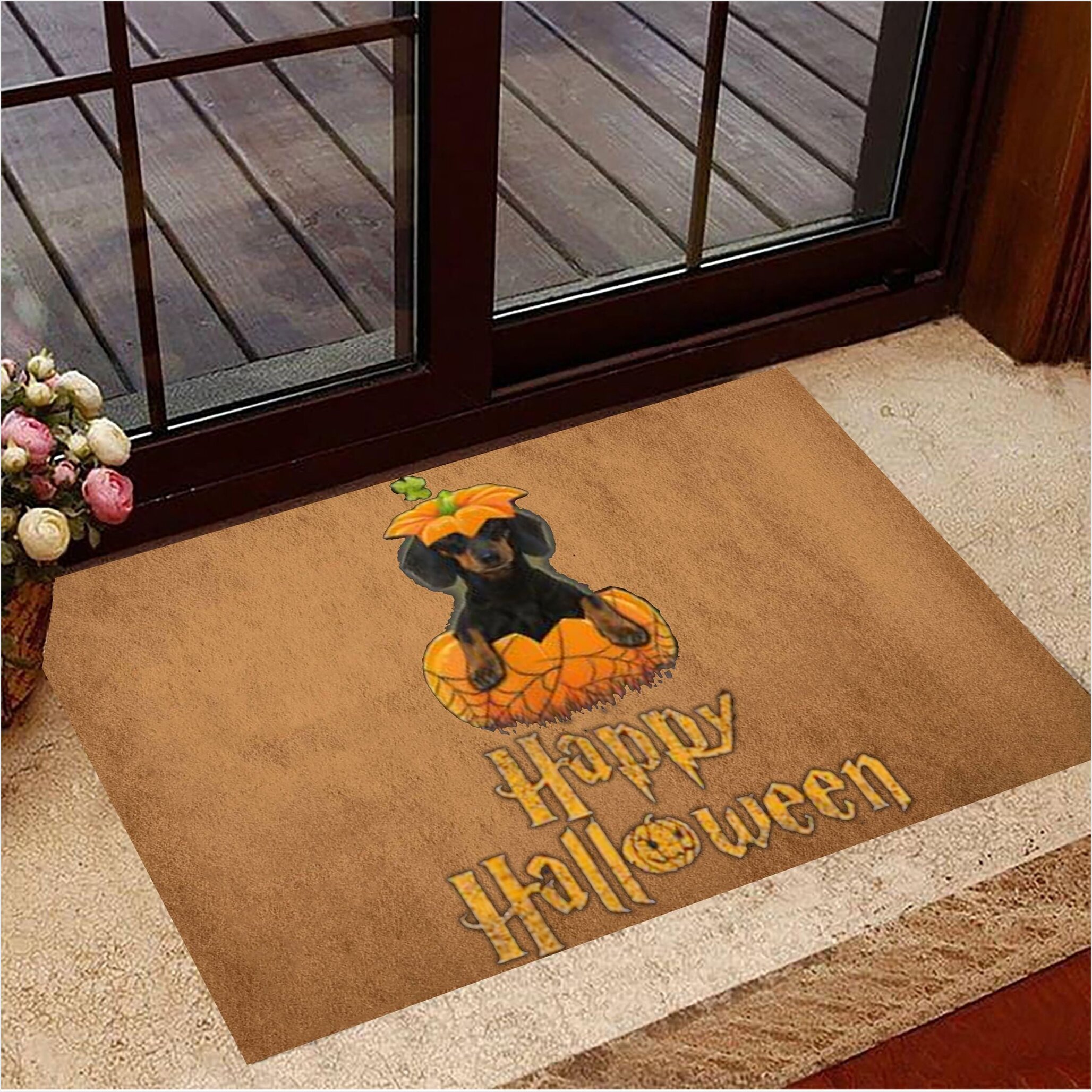 Happy Halloween Doormat Dachshund Doormat Gifts For Dachshund Lovers Gifts For Best Friend-1