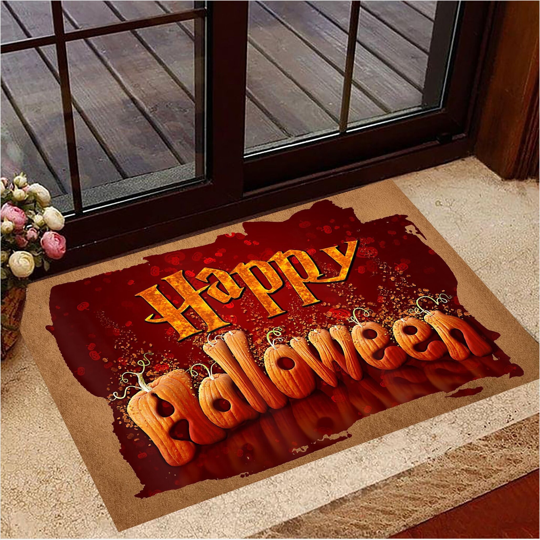 Happy Halloween Doormat Pumpkin Doormat Halloween Theme Decorations Birthday Gifts For Friends-1