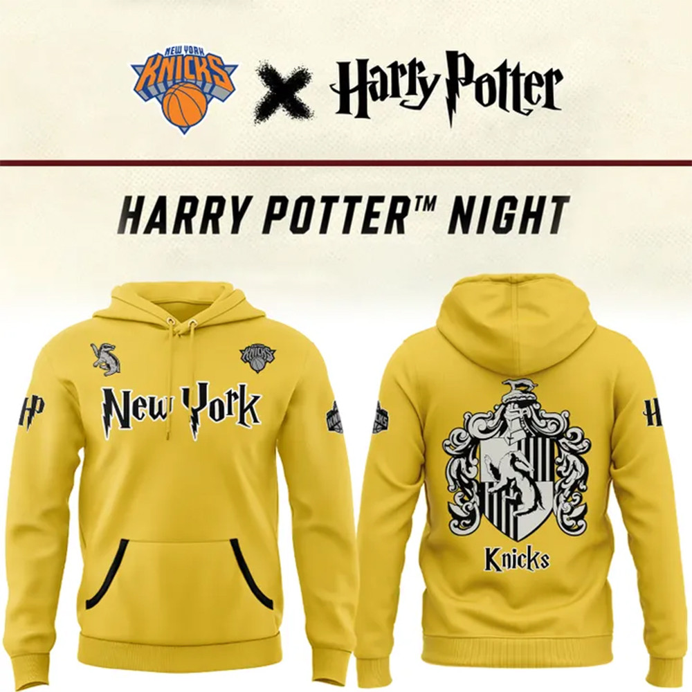 Harry Potter NYK Yellow Hoodie Best Gifts For Basketball Fans-1