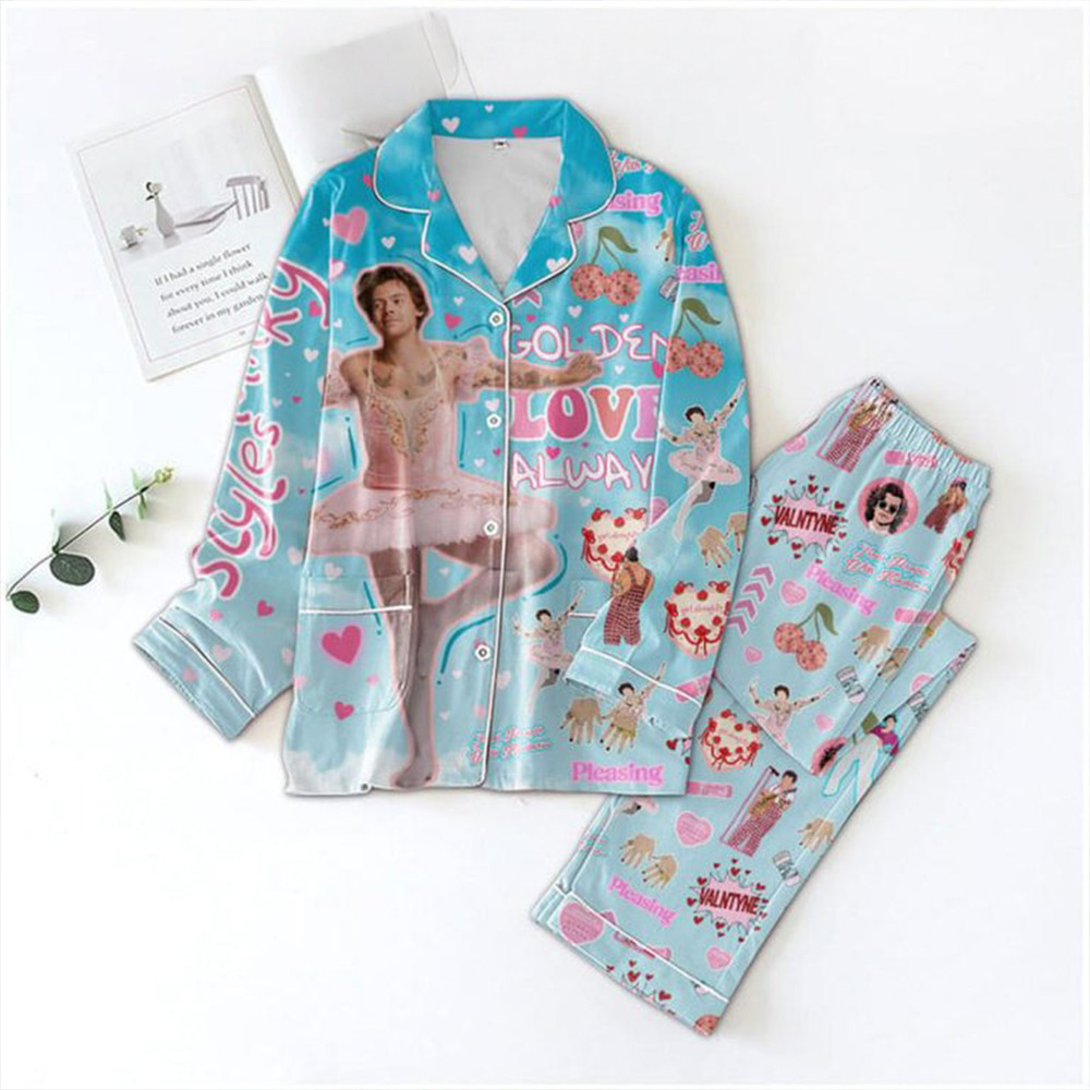 Harry Styles Golden Love Away Polyester Pajamas Set Gifts For Music Fans-1
