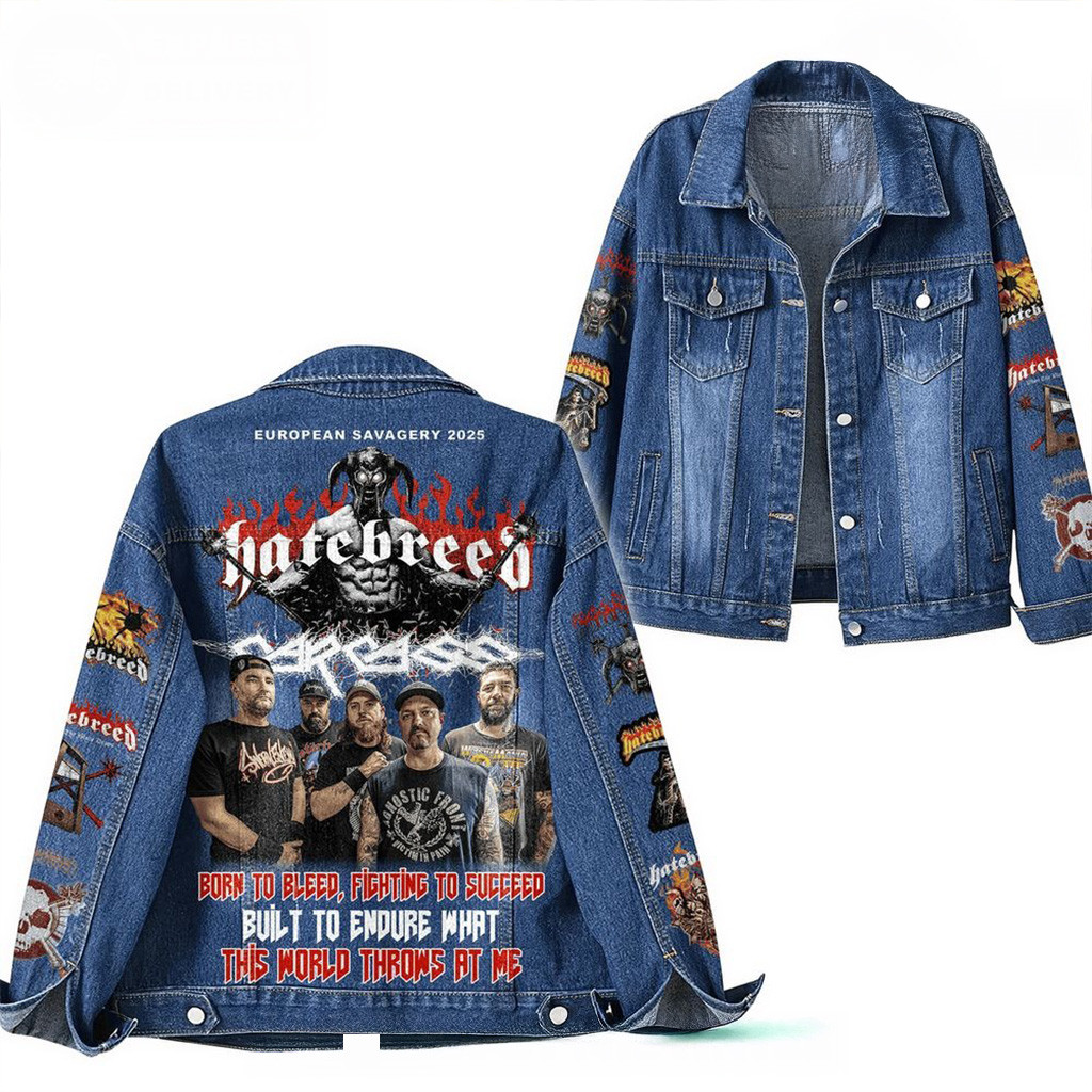 Hatebreed Band European Savagery 2025 Denim Jacket Hatebreed Merch Gifts For Fans-1